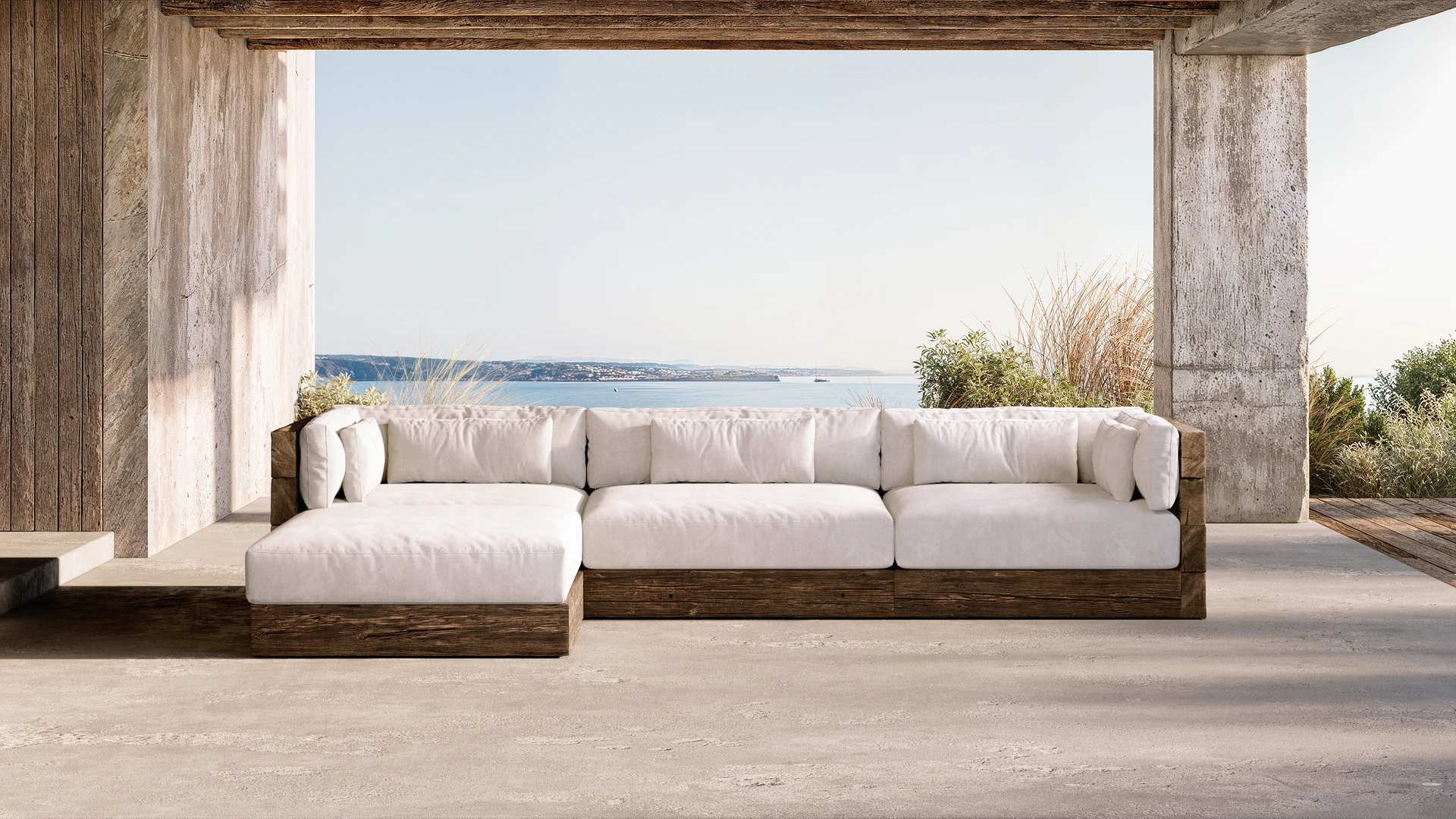 Çınar sofas outdoor raw oak white