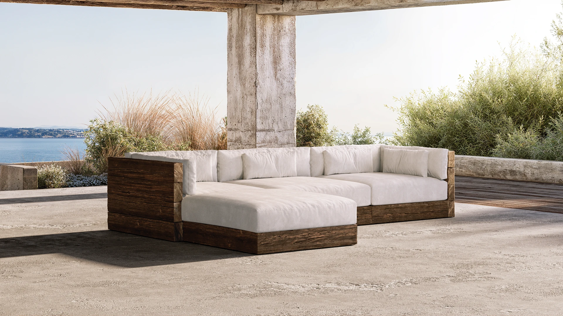 Çınar sofas outdoor raw oak white